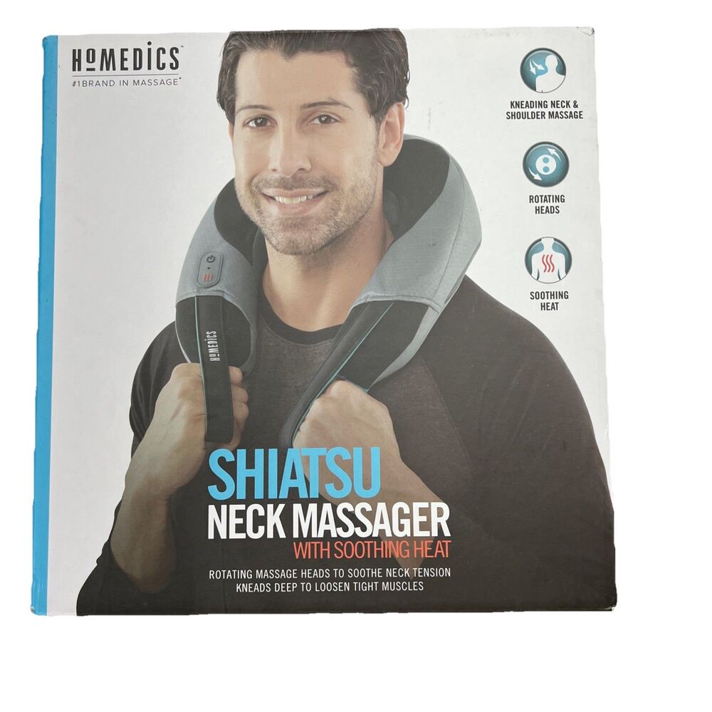 HoMedics Shiatsu Heated Neck Massager Rotating Heads For Neck and Shoulders NEW